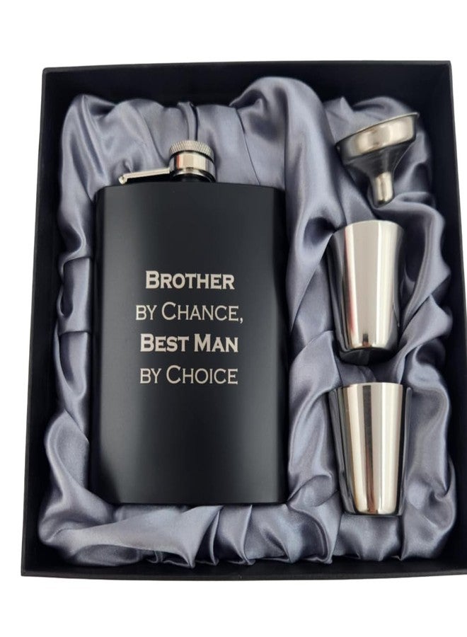 Pretty Inappropriate Best Man Gifts from Groom, Will You Be My Best Man Proposal, Gift for Brother on Wedding Day, Engraved Hip Flask, Brother by Chance Flask - Image 1